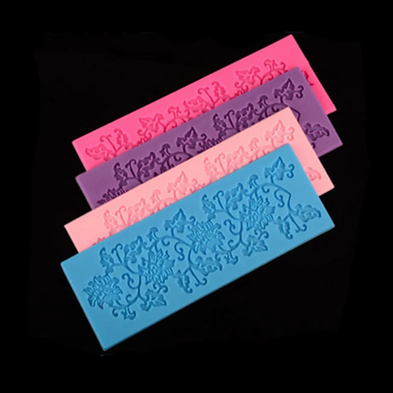 Форма для украшения свадебного торта силиконовый кружевной коврик цветов из