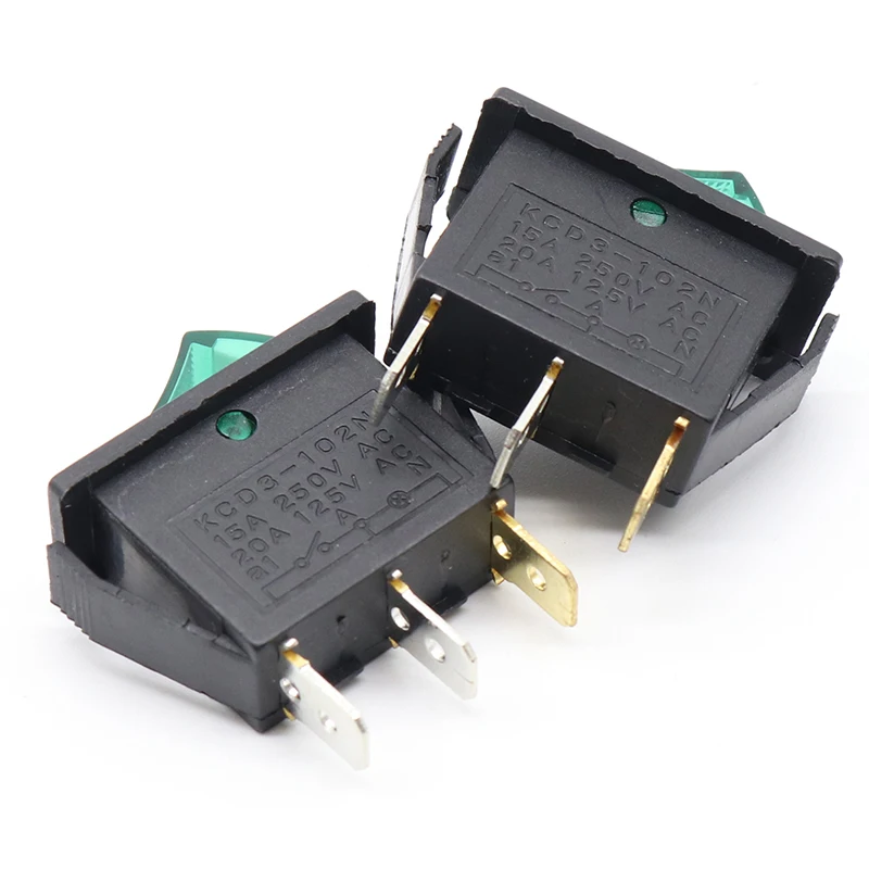 5 шт./лот зеленый светодиодный свет SPST 3PIN вкл/выкл G124 лодка кулисный переключатель