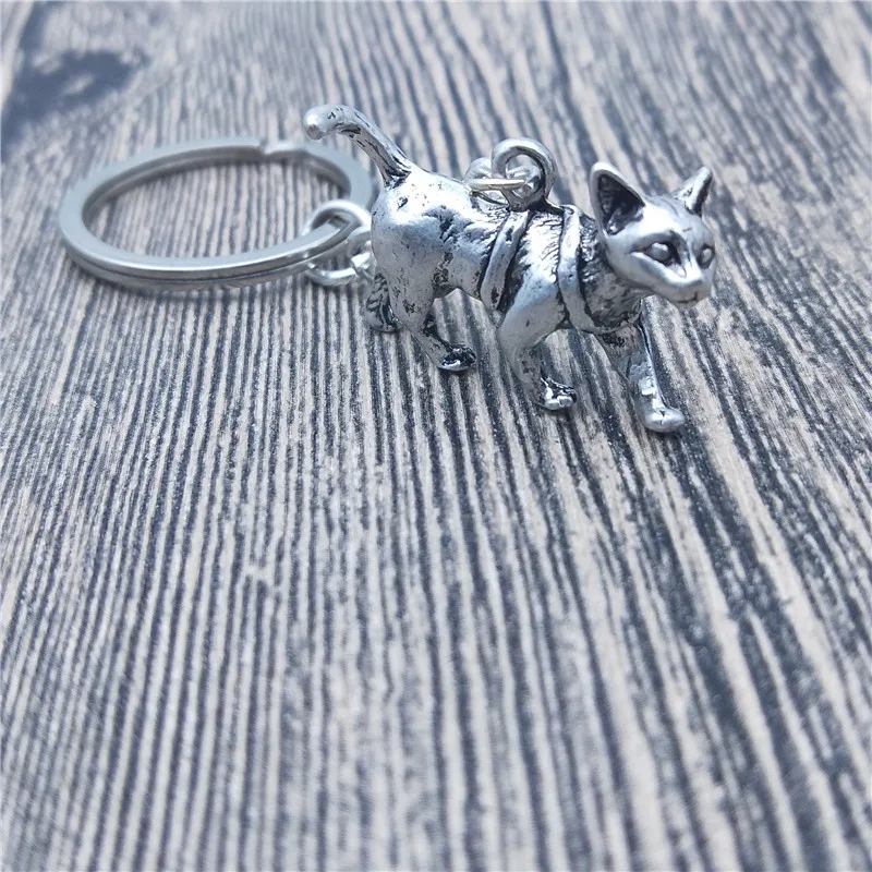 Брелок для ключей с котом мужчин и женщин Модный 3d брелок кошкой|keyring fashion|cat key