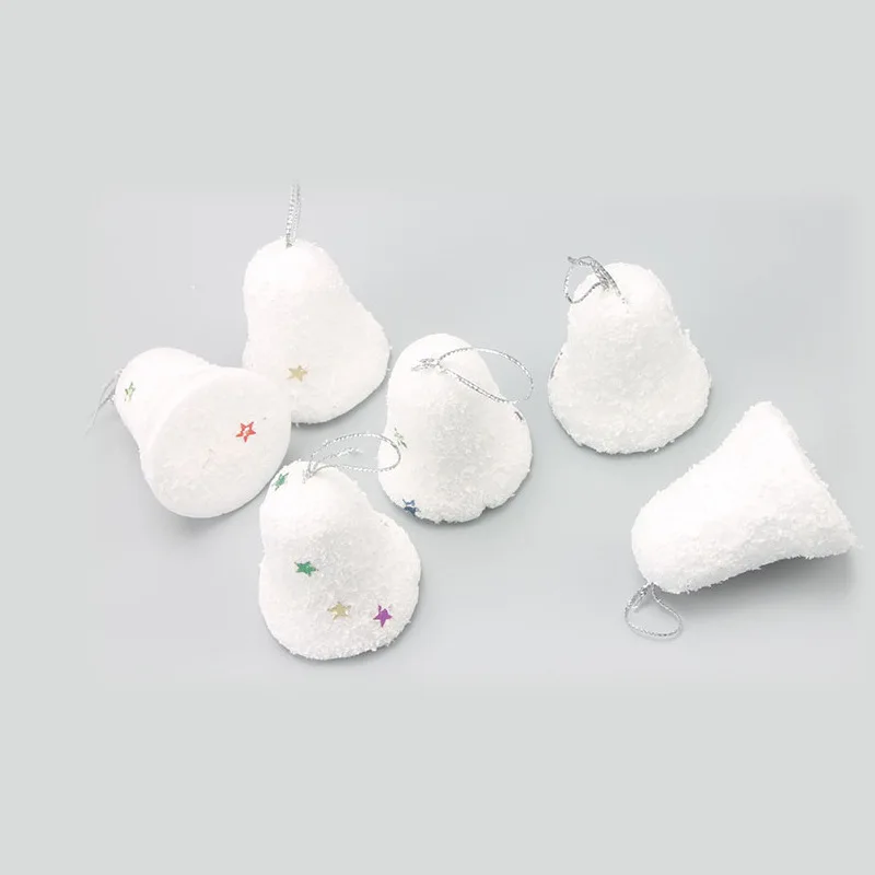 6cm White Foam Pentagram Star Party Hanging Ornament New Year Decorations for Home Merry Christmas Tree Navidad 8D | Дом и сад