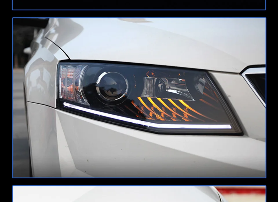 АКД Тюнинг автомобилей фары для Skoda Octavia светодиодные фары DRL ходовые огни биксеноновые фары Противотуманные фары с ангельскими глазками авто