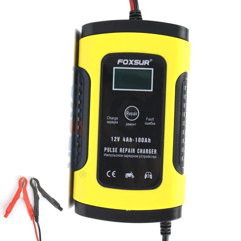 12V automatic smart battery charger car and motorcycle 12AH 36Ah 45AH 60AH 100AH pulse repair LCD | Инструменты