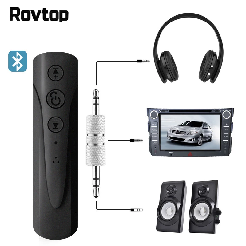 Rovtop Bluetooth 4,1 аудио приемник Мини 3,5 мм Aux аудио приемник адаптер Bluetooth передатчик MP3 Авто Bluetooth автомобильный комплект