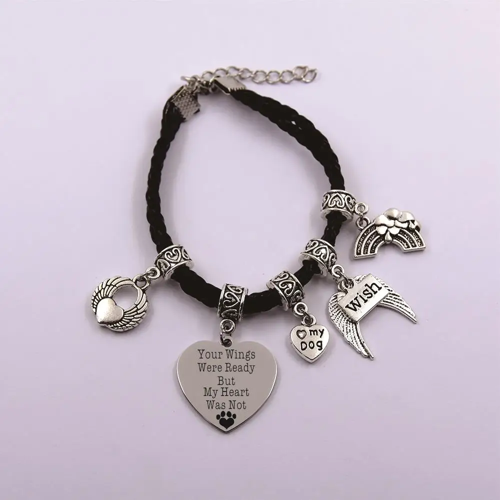 Кожаная цепочка с надписью your wings was ready but my heart |