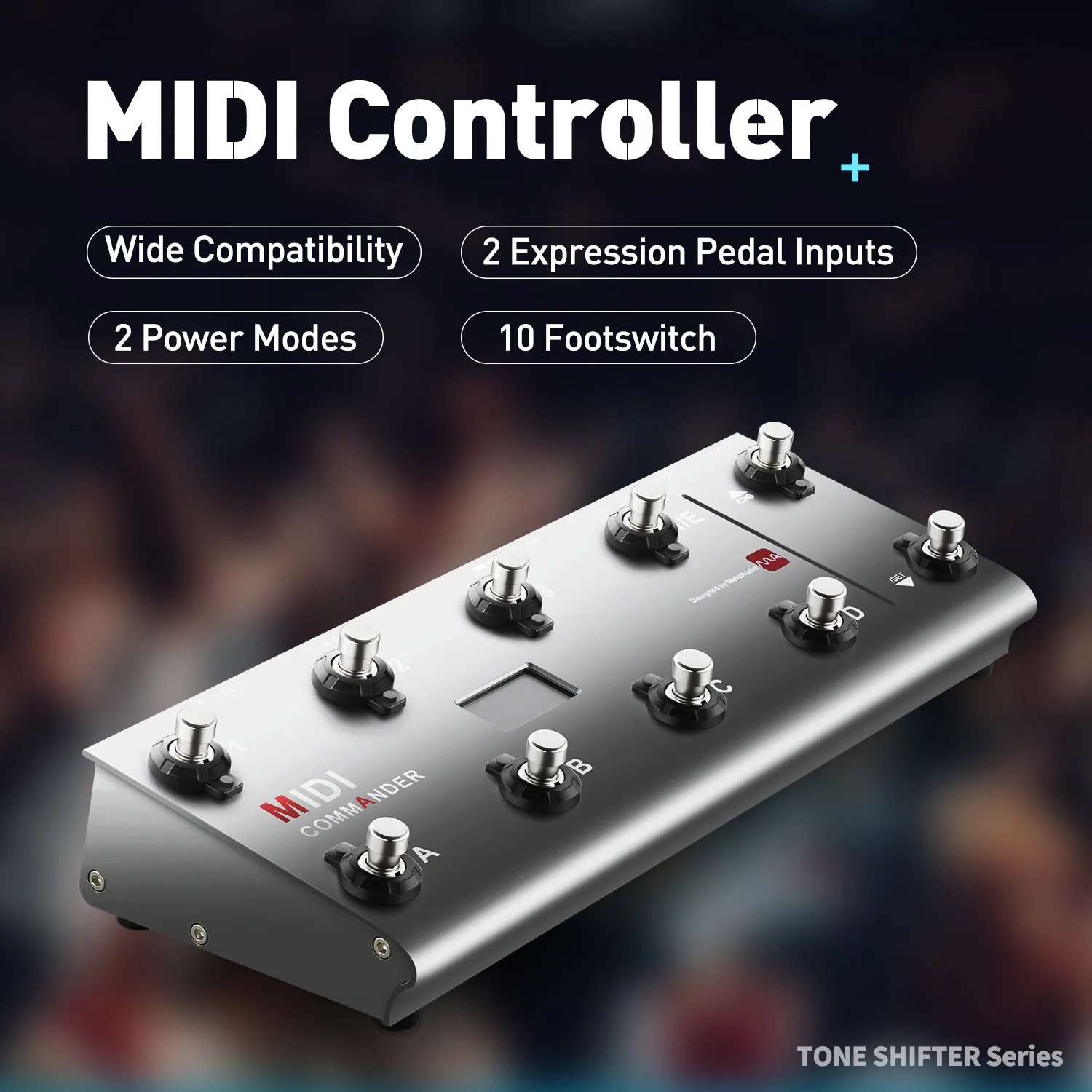 MIDI Commander гитарная педаль Портативный USB MIDI ножной контроллер с 10 ножными переключателями соответствует TS мини аудио интерфейс звуковая карта