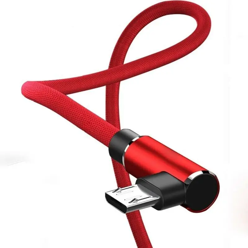 Кабель Micro usb кабель 2 м Быстрый зарядный кабель usb L шнур 90 градусов для телефонов samsung Xiaomi Android