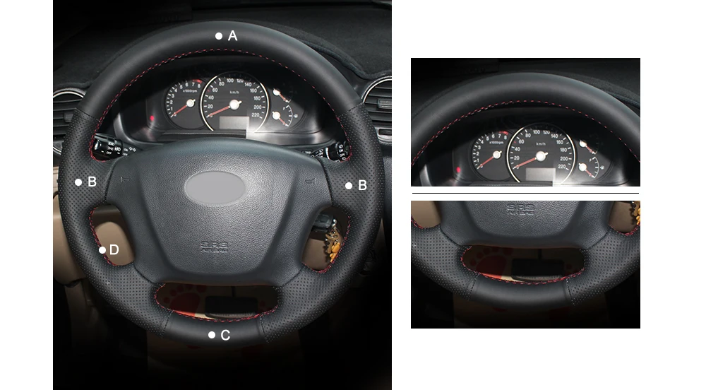 MEWANT черный искусственный кожаный чехол рулевого колеса автомобиля для Kia Carens 2007-2011 Rondo 2007-2010 hyundai Entourage 2007-2008