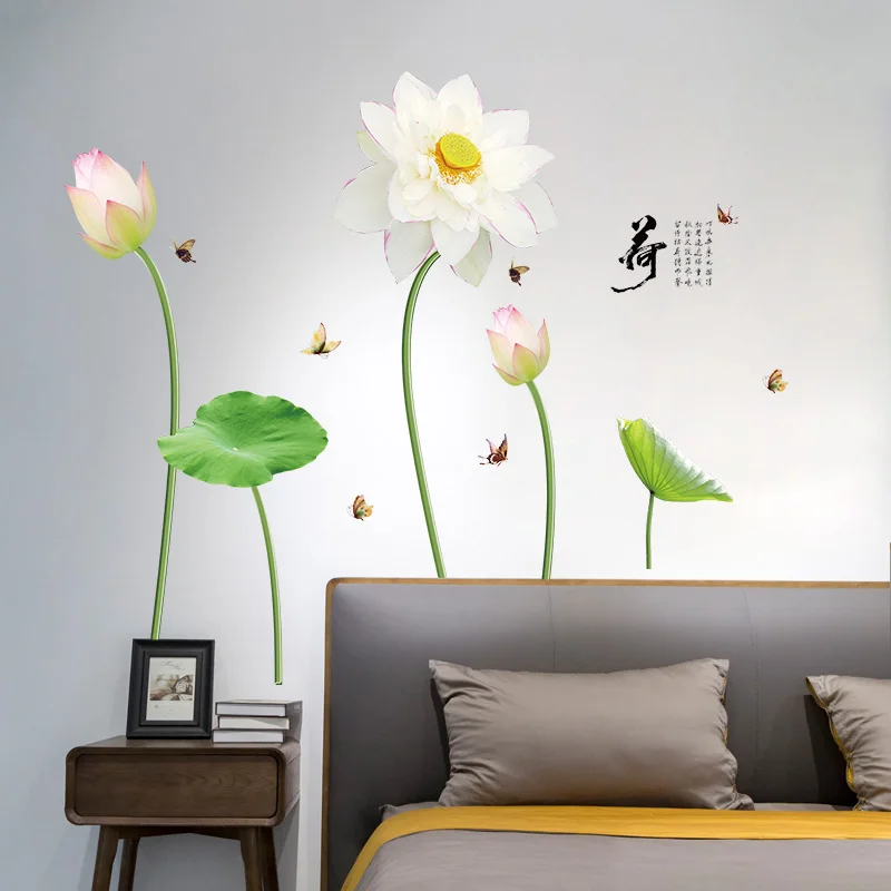 Lotus Flower китайский стиль гостиная спальня задний фон съемные Экологичные