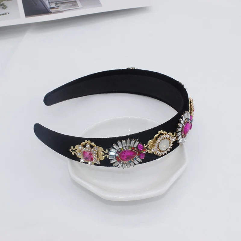 Tiaras and Crowns Vintage Baroque Headband Rhinestone Crystal Flower Bridal Hairband Jewelry Headdress Wedding Hair Accessories | Украшения