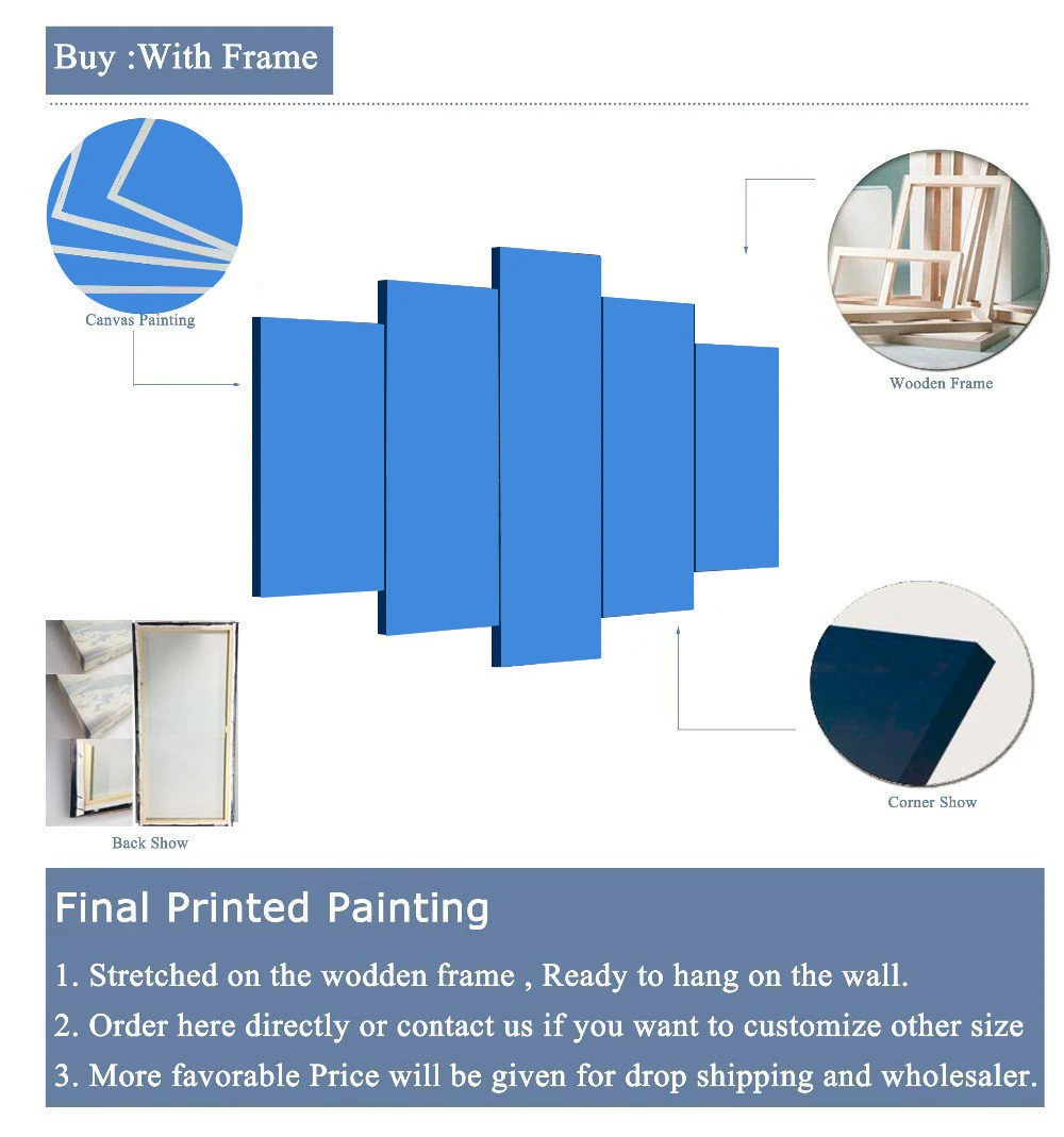 Картина на холсте настенное искусство домашний декор для гостиной HD печать 5 штук