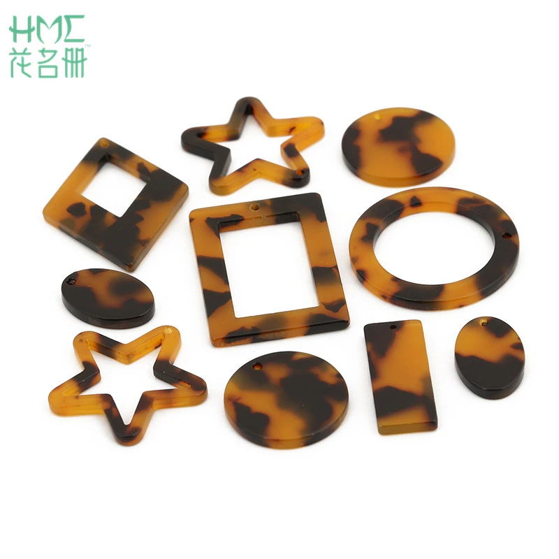 Подвески из перфорированного акрила для ожерелья 6 шт. характерная коричневая