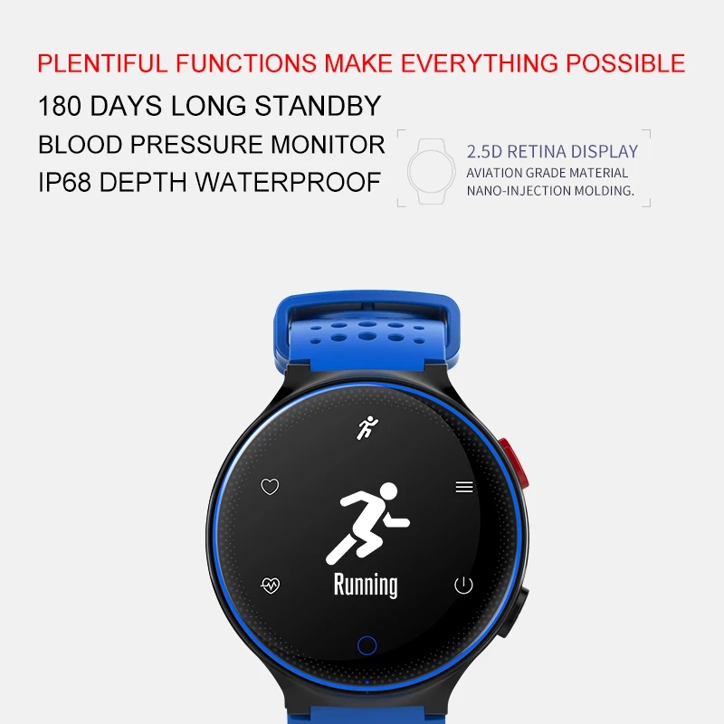 Kktick X2 Смарт часы Bluetooth 4.0 OLED Экран кислорода в крови Приборы для измерения