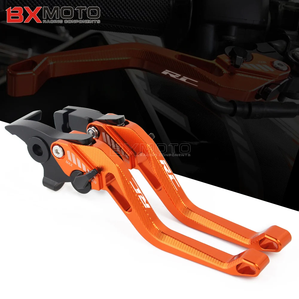 

Free shipping Motorcycle Adjustable Brake Clutch Lever set For KTM RC 390 2013-2019 RC 200 2014-2016 RC 125 2014-2019 LOGO RC