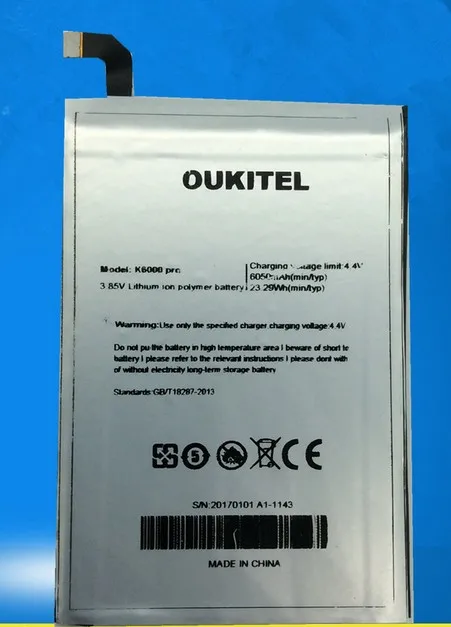 2 шт. для Oukitel K6000 Pro Аккумулятор Перезаряжаемые литий-ионный встроенный