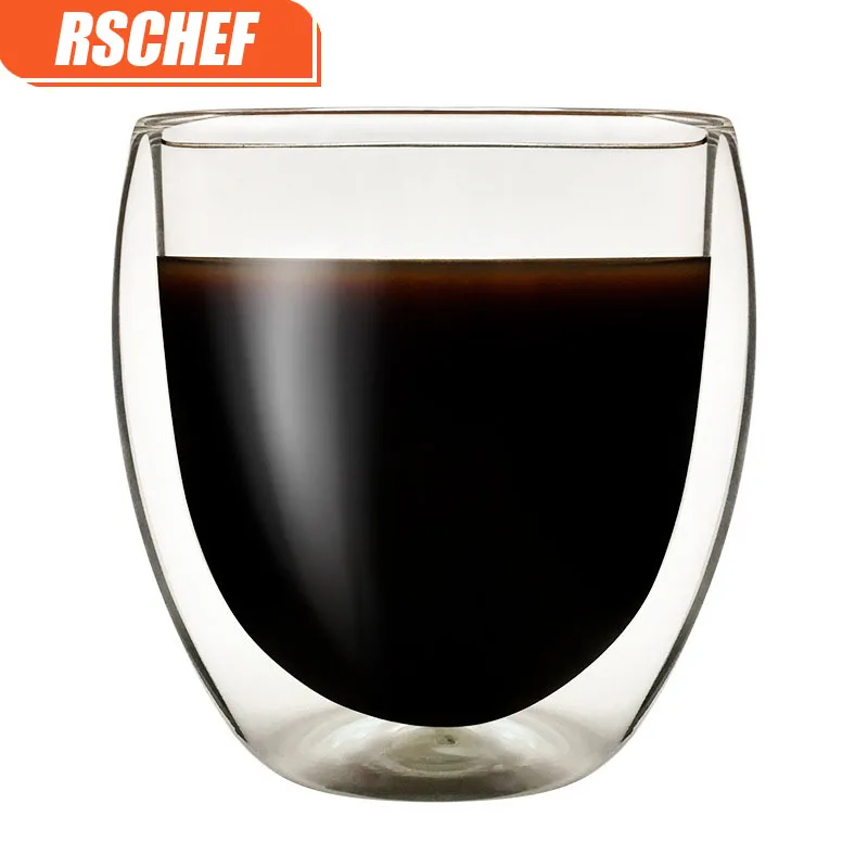 RSCHEF двухслойная кофейная стеклянная чашка в форме яйца 250 мл Высокая ручная
