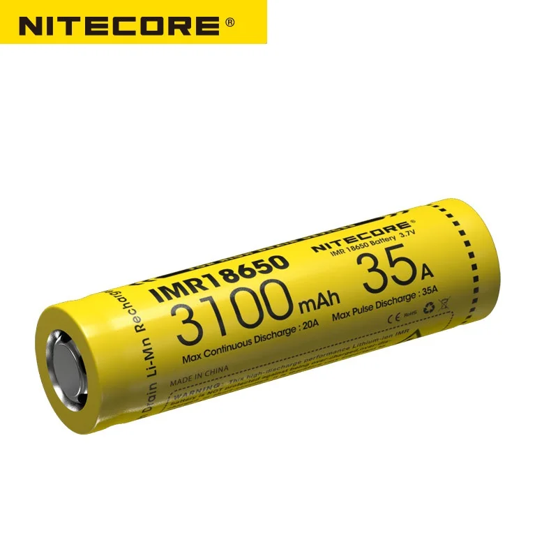 1 шт. Nitecore IMR18650 3100 мАч 35A 3 7 В плоский верх аккумуляторная батарея|Портативные