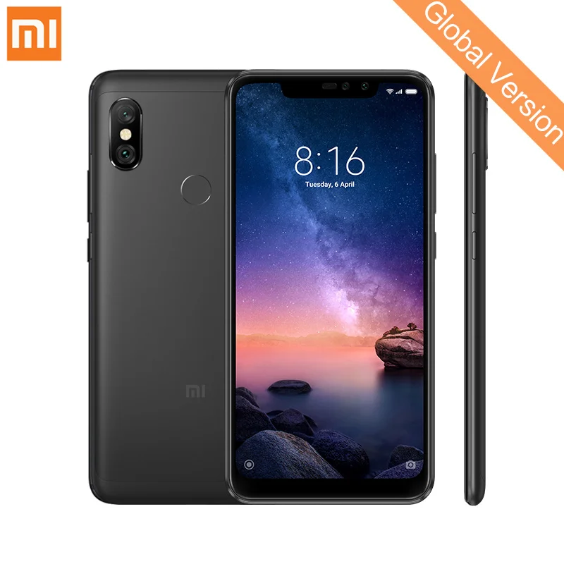 Глобальная версия Xiaomi Redmi Note 6 Pro 4 Гб 64 мобильный телефон Snapdragon 636 Octa Core 26 &quotполный