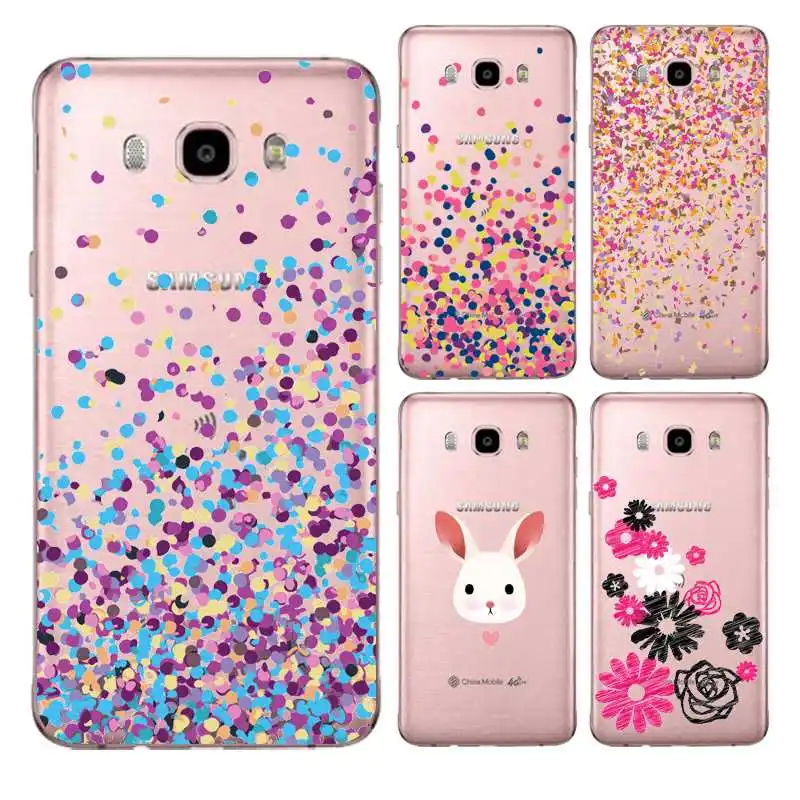 Розовый мягкий прозрачный чехол для телефона из ТПУ Samsung J3 J5 J7 S6 S7 S8 note8 A3 A5 C7 J2prime с