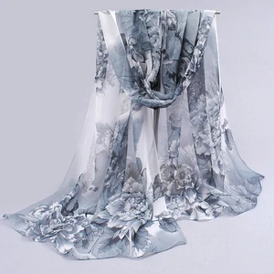 Женский шифоновый шарф-Жоржет в горошек, весна-осень-лето