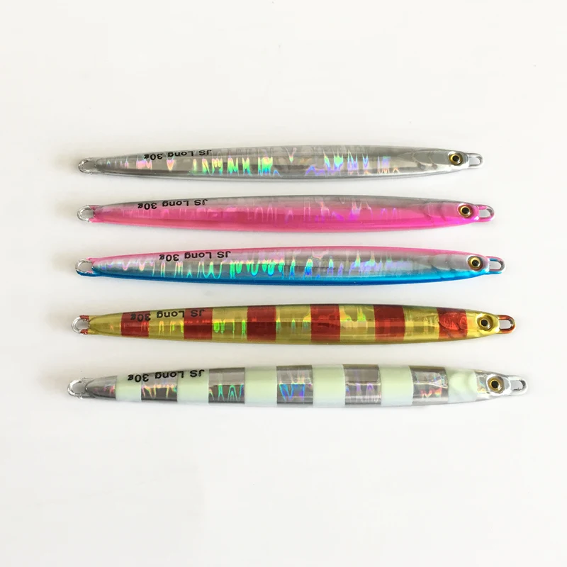 

5PCS Deep sea Jigging Glow zebra Fishing Slow Jig Jigbait Spoon Lure baits 30/40/60g
