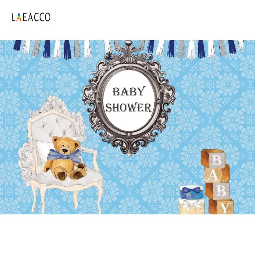 Laeacco Baby Shower фоны для фотографии Плюшевые мишки подарок вечерние фотографий фон