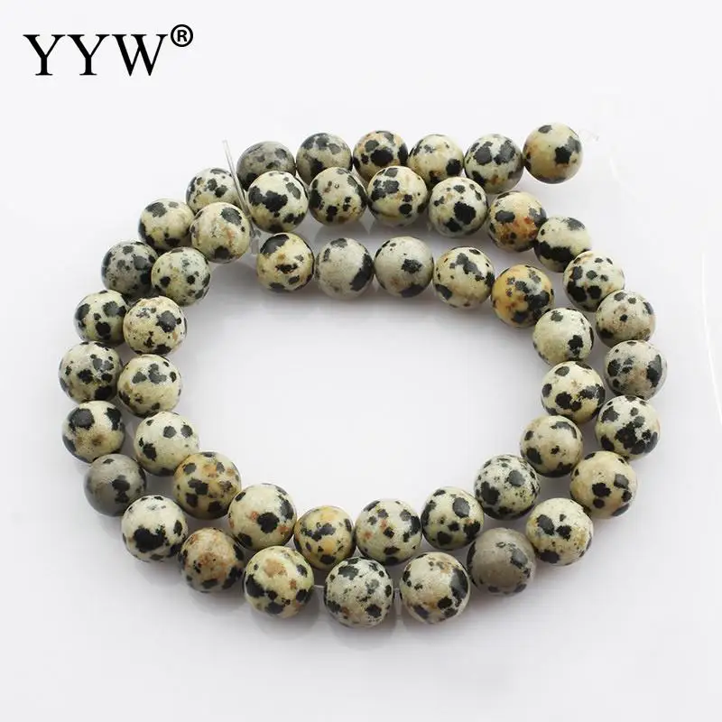 

2019 Natural Dalmatian Stone Beads Round Beads Loose Strand for Bracelets DIY Real Stone Beads Jewelry Accessories fit Necklace