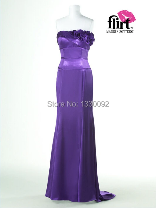 Crazy Sell New Arrival A-Line Strapless Flowers Sleeveless Taffeta Court Train Floor-Length Formal dresses Evening Dresses | Свадьбы и
