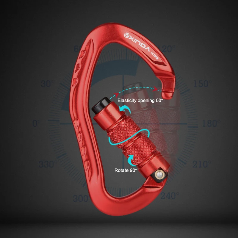

XINDA Professional Rock Climbing Carabiner 22KN Safety Pear-shape Safety Buckle Hiking Survival Kit Protective Equipment