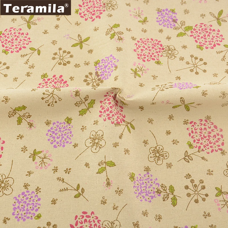 Домашний текстиль от teramila цветы Стиль Хлопок Лен Ткань швейный материал Tissu