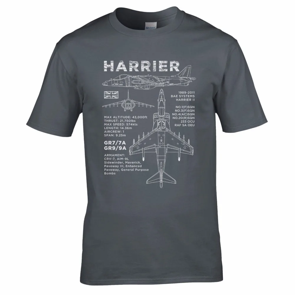 Хлопковая брендовая новая футболка Harrier GR7/7A с принтом GR9 / 9A BAE AV8B Aircraft Раф 1 3 4 20 SQN