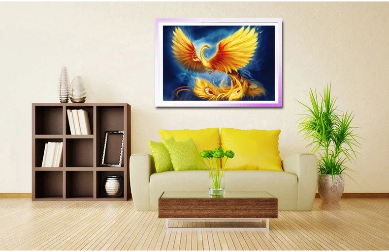 Стразы DIY пластиковые поделки алмазная картина Феникс квадратная Алмазная