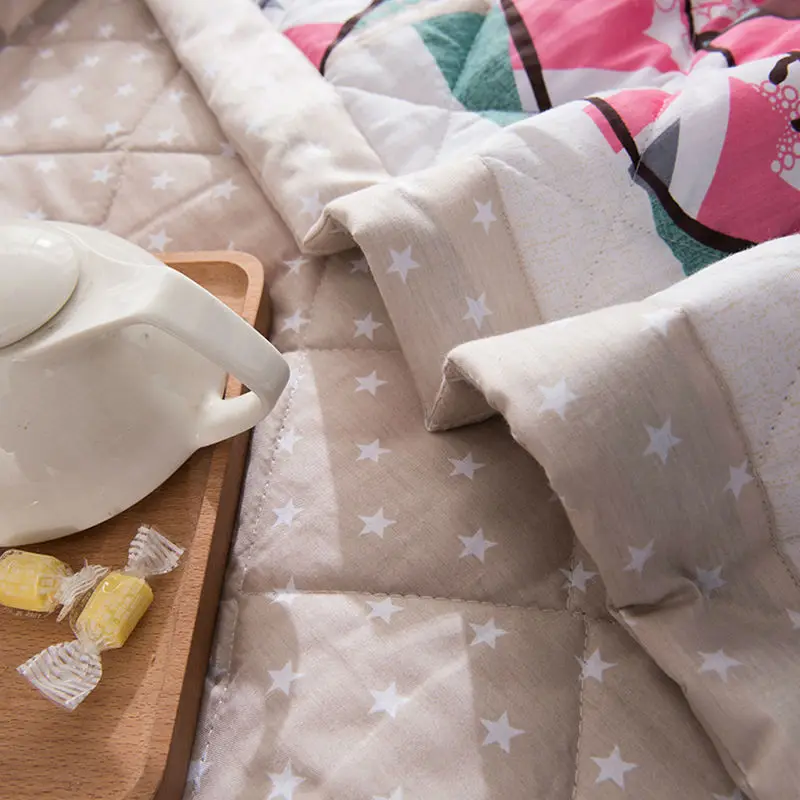 Новое модное моющееся летнее одеяло из 100% хлопка в европейском мультяшном стиле