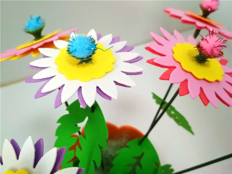 Happyxuan ручной EVA цветочный горшок Игрушка Дети DIY Craft Наборы Творческий детский сад
