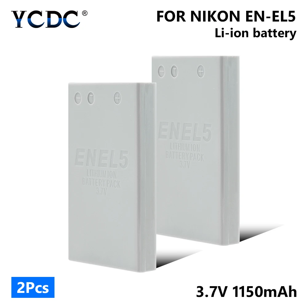 2 pieces batteries 1/2 штук EN-EL5 ENEL5 RU EL5 3,7 V 1150 мА/ч, литий-ионный аккумулятор Камера Батарея для Nikon Coolpix 3700 4200 5200 5900 7900 P3 P4 P500 P510 - Цвет: 2 pieces batteries