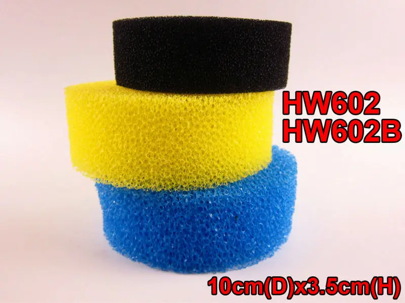 3 шт. губка, фильтр для аквариума грубая средняя тонкая для SUNSUN HW-602 HW-602B труба канистра 10 см x 3,5 см