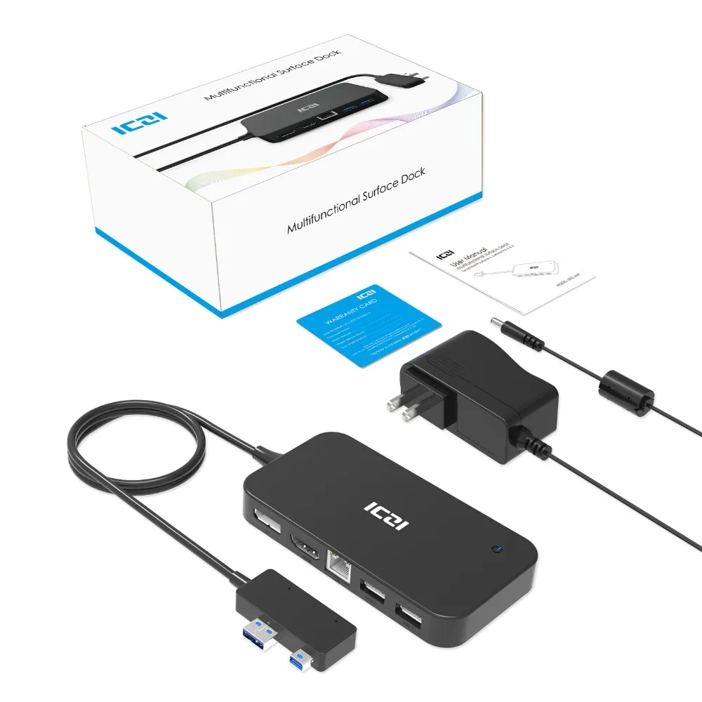 ICZI Поверхностная док-станция usb-хаб с HDMI DP Ethernet Lan порт USB 2,0/3,0 порт док-станция для microsoft Surface Pro 6 5 4