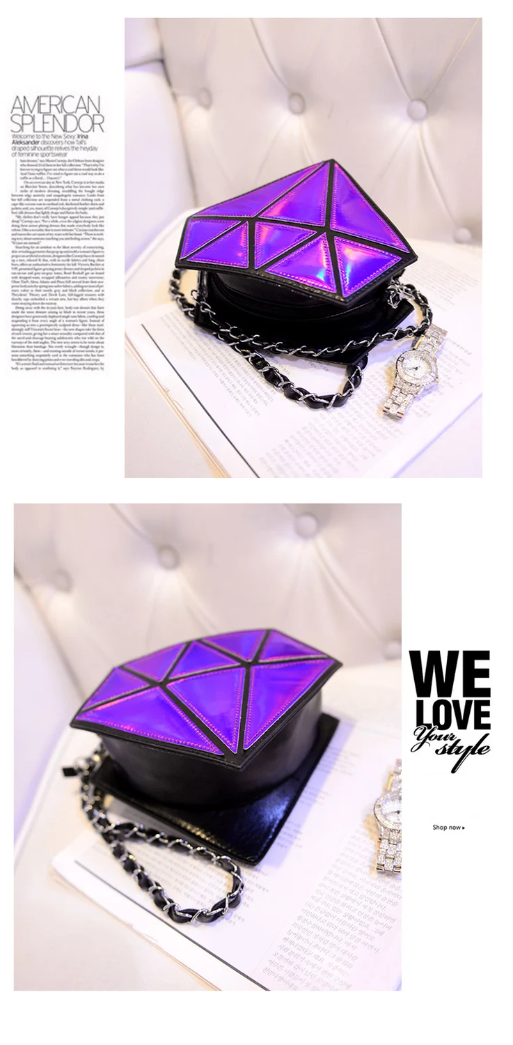 Женская сумка с голограммой лазерная голографическая через плечо женская