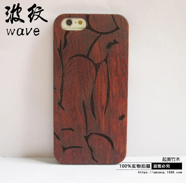 100% Natural Carving Case Для iPhone 7 6 6s плюс 5 5S SE Обложка Противоударный Чехол Стильный