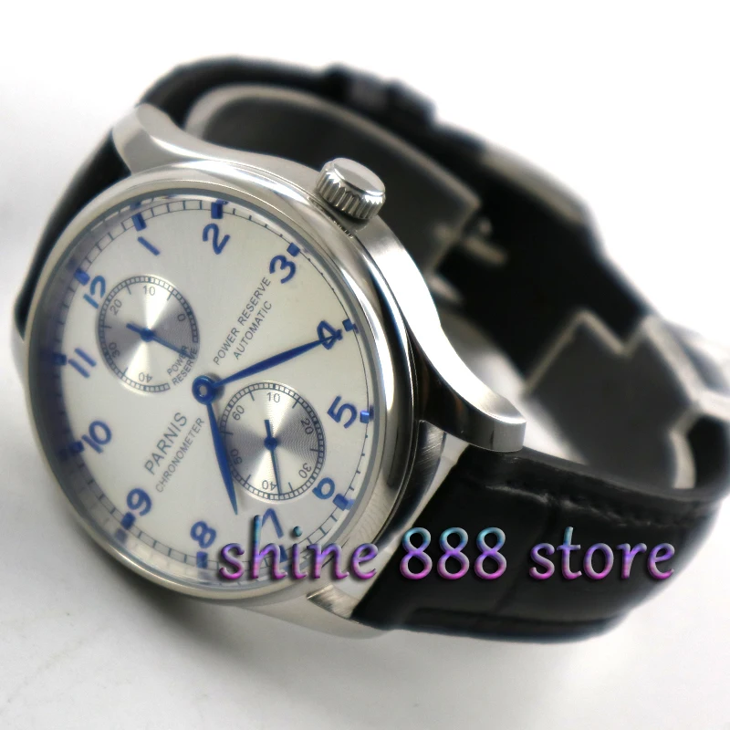 Мужские часы Parnis ST2542 с белым циферблатом 43 мм|watch men|watch men watchwatch watch |