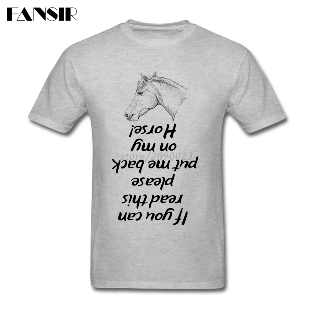 Мужская футболка с коротким рукавом круглым вырезом и надписью Put Me On My Horse |