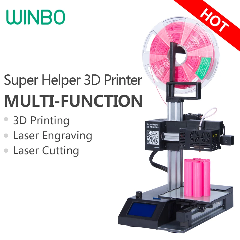 Cheap 3D Printer Multi-function (3 in 1)3D Printing+Laser Engraving+Cutting High-accuracy Winbo Super mini Assembled | Компьютеры и