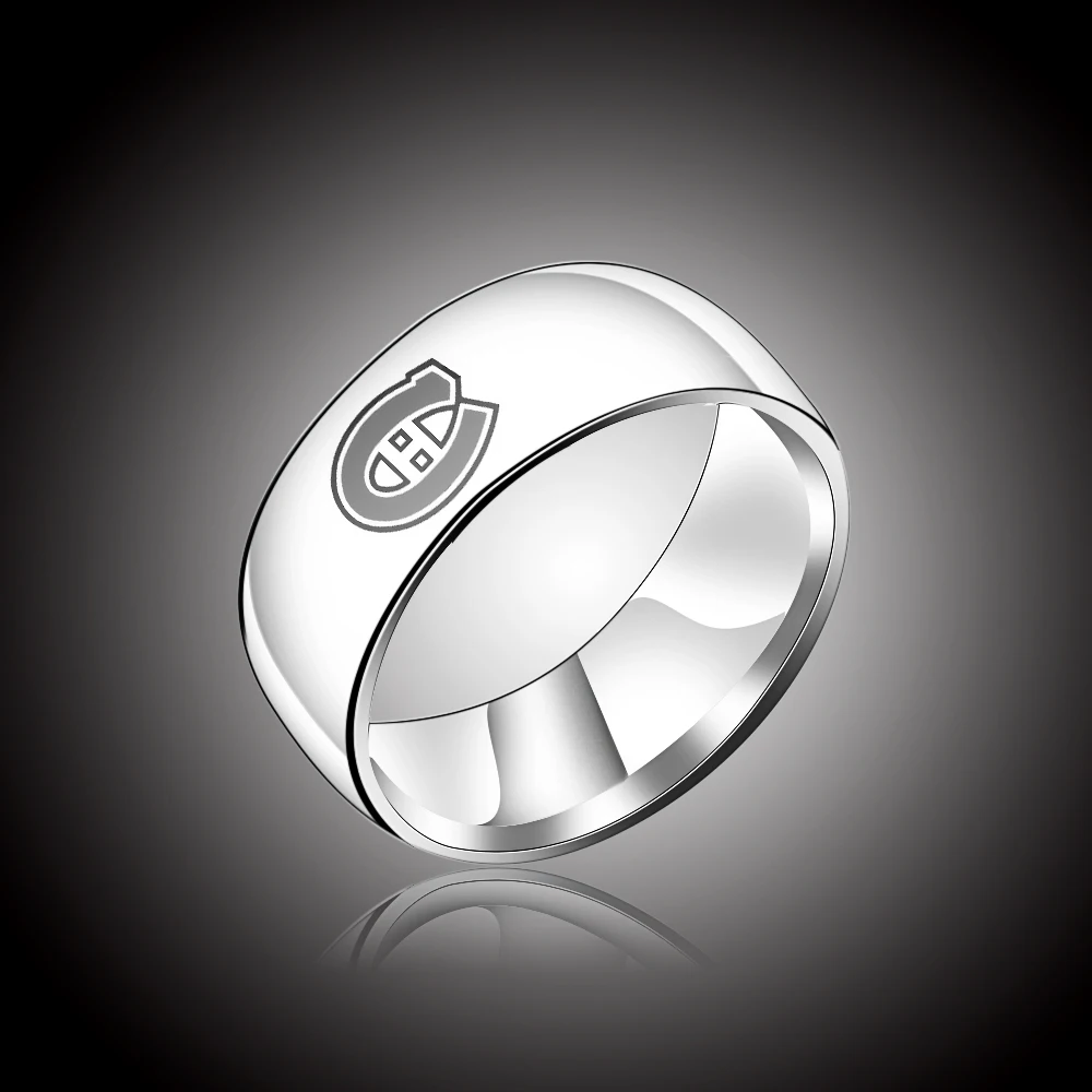 Simple Montreal Canadian Flag Ring Stainless Steel Men and Women Couples Universal Men's Silver Titanium Gift | Украшения и