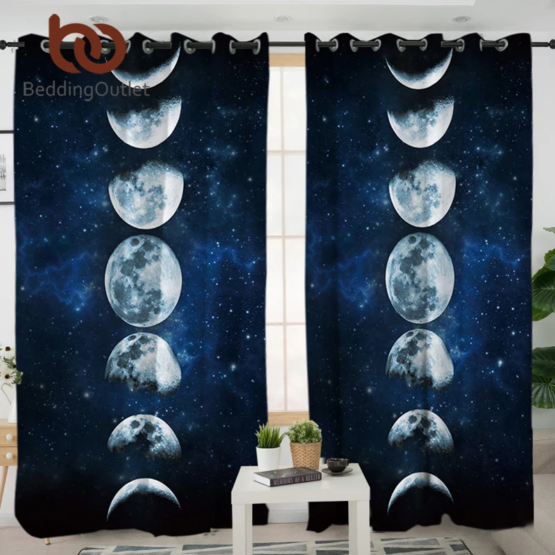 BeddingOutlet затемняющие шторы в виде Луны и затмения для гостиной Галактический