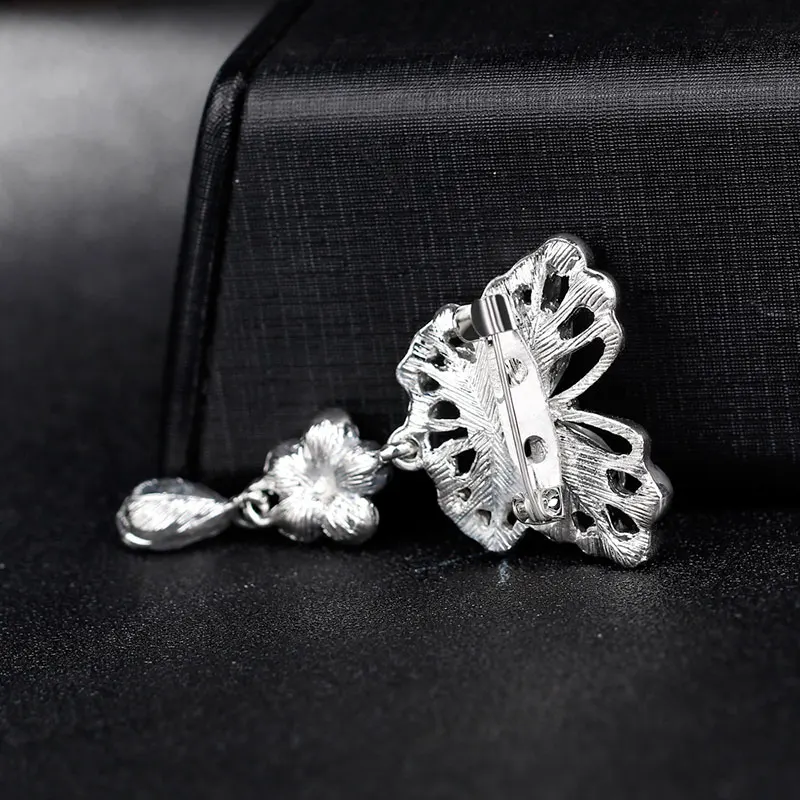 KARASU White Water Drop Crystal Rhinestones Butterfly Brooches for Women Brooch Pins Party Wedding Jewelry | Украшения и