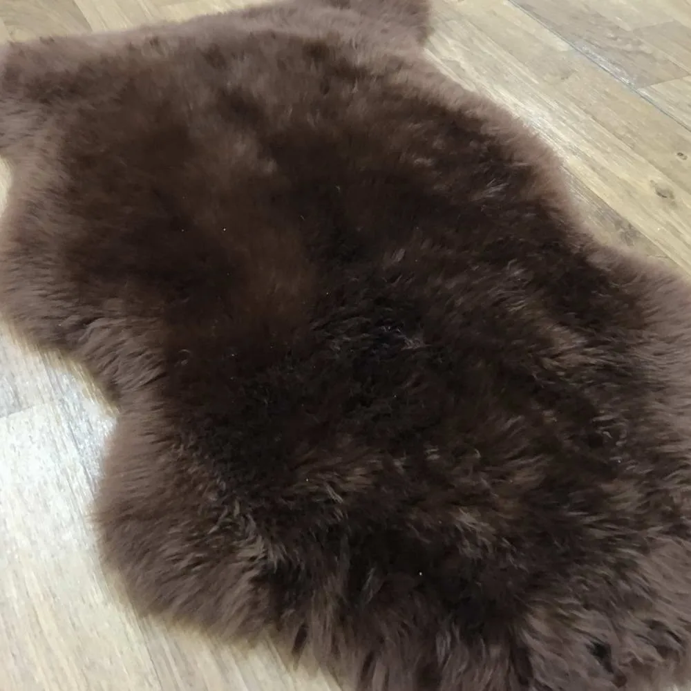 65x100 см Австралийский коврик из овчины натуральный мех диван коричневый(шоколад) ковер