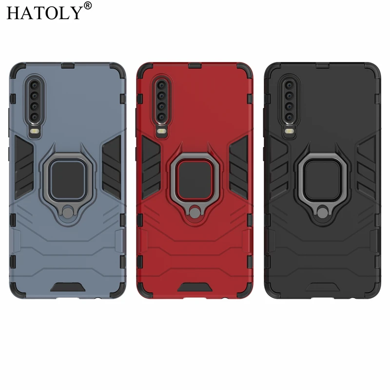 Чехол HATOLY для Huawei P30 чехол P 30 чехлы с магнитным присоской и кольцом силиконовый