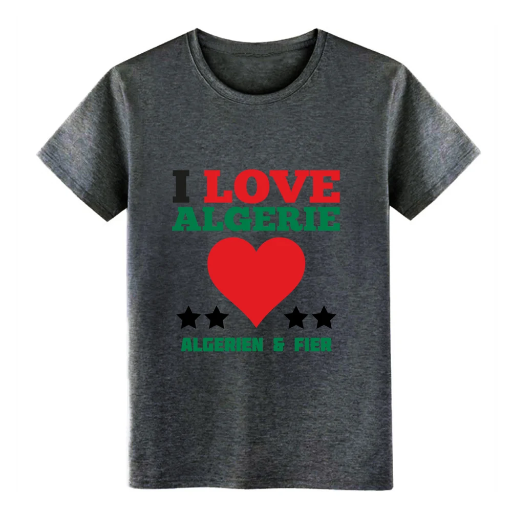 Мужская хлопковая футболка с надписью i love algerie 2 базовая однотонная Повседневная