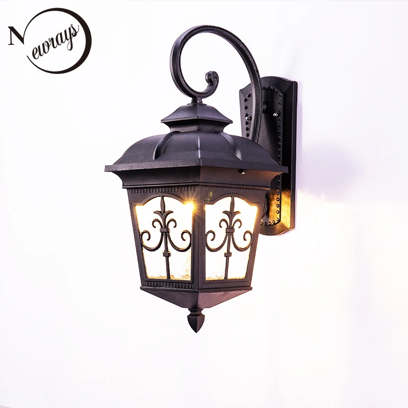 Винтажная железная коричневая уличная настенная лампа водонепроницаемый нержавеющий светодиодный