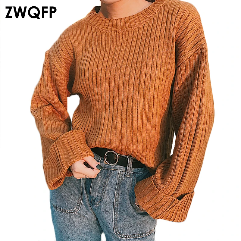 New Knitted Pullover Sweater Women Casual Soft Jumper Pull Femme 2017 Autumn Winter Korean Long Sleeve Striped Solid Knitwear | Женская