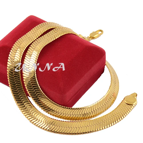 10 мм огромное золотое ожерелье для мужчин и женщин золотистые цепочки в елочку